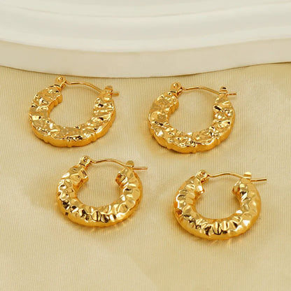 1 Pair Simple Style Water Droplets Polishing Gold Plated Stainless Steel 18k Gold Plated Earrings