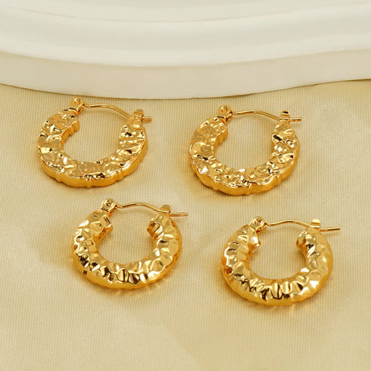 1 Pair Simple Style Water Droplets Polishing Gold Plated Stainless Steel 18k Gold Plated Earrings