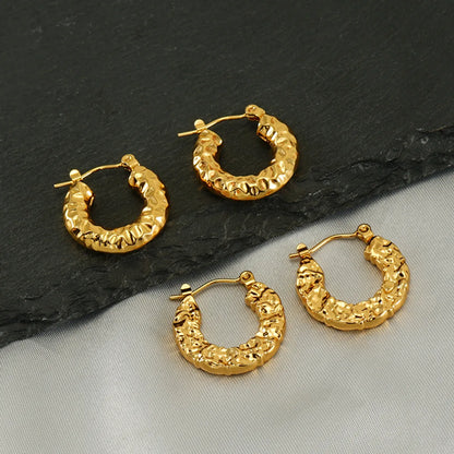 1 Pair Simple Style Water Droplets Polishing Gold Plated Stainless Steel 18k Gold Plated Earrings