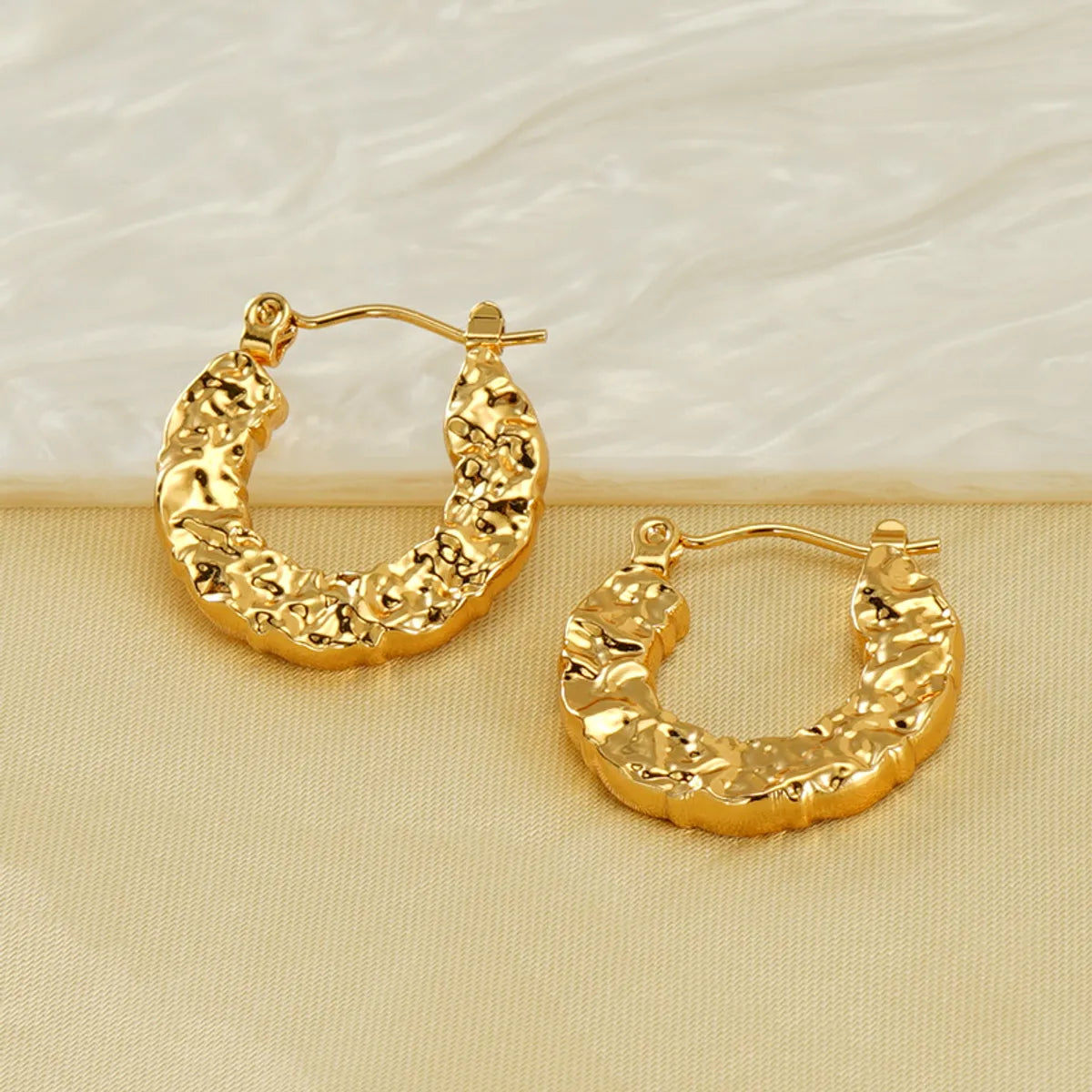 1 Pair Simple Style Water Droplets Polishing Gold Plated Stainless Steel 18k Gold Plated Earrings