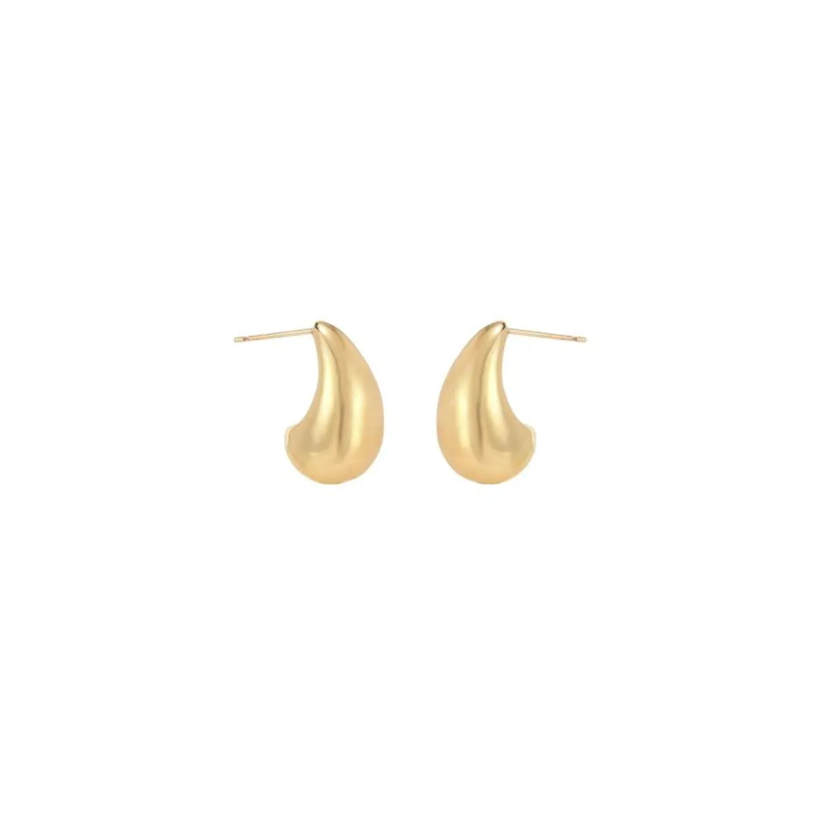 1 Pair Simple Style Water Droplets Polishing Plating Copper 18k Gold Plated Ear Studs