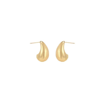 1 Pair Simple Style Water Droplets Polishing Plating Copper 18k Gold Plated Ear Studs