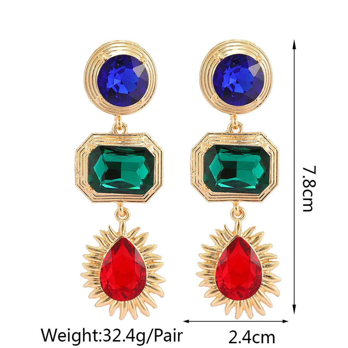 1 Pair Simple Style Water Droplets Rhinestone Inlay Rhinestones Women's Drop Earrings