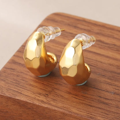 1 Pair Simple Style Water Droplets Slice Plating Copper 14k Gold Plated Ear Studs