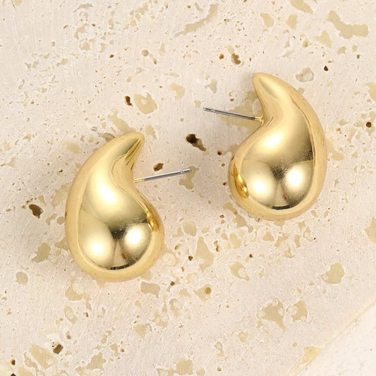 1 Pair Simple Style Water Droplets Solid Color Alloy Plastic Ear Studs