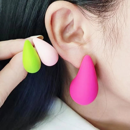 1 Pair Simple Style Water Droplets Spray Paint Arylic Ear Studs