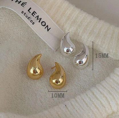 1 Pair Simple Style Water Droplets Sterling Silver Ear Studs