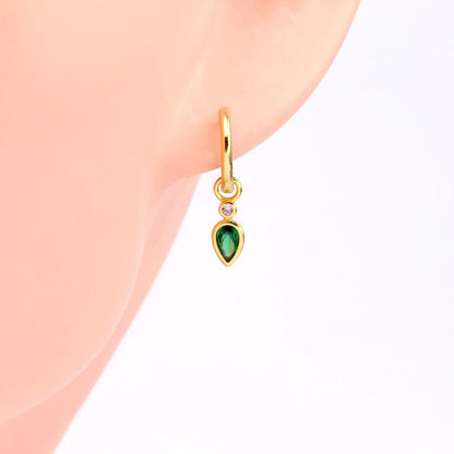 1 Pair Simple Style Water Droplets Sterling Silver Inlay Zircon White Gold Plated Gold Plated Drop Earrings