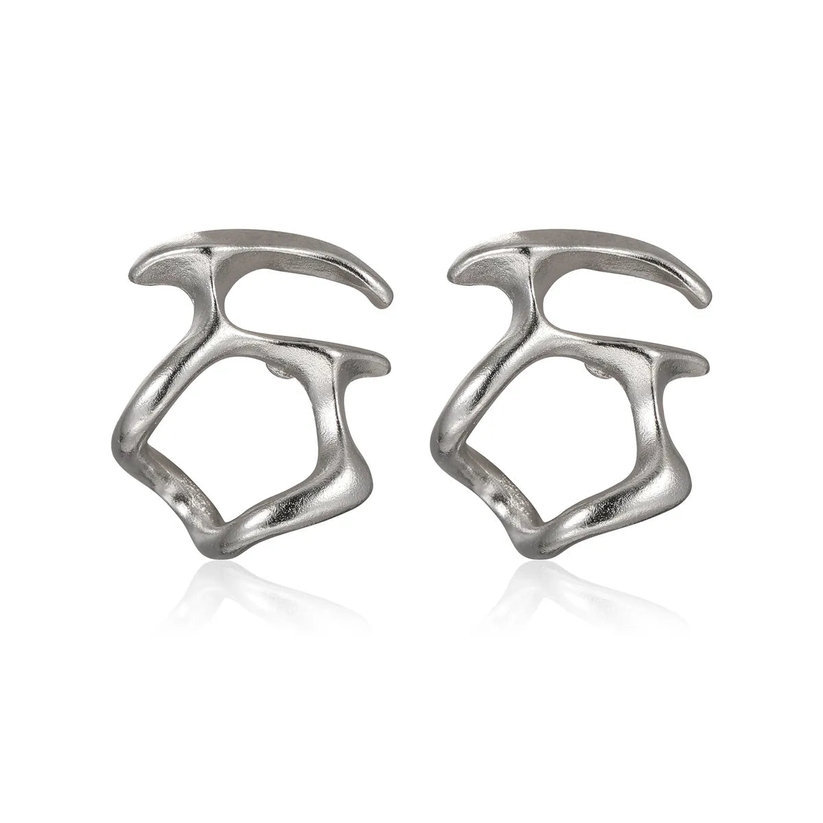 1 Pair Simple Style Waves Irregular Plating Alloy Ear Studs