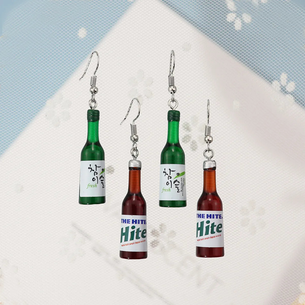 1 Pair Simple Style Wine Bottle Plastic Resin Patchwork Women's Earrings