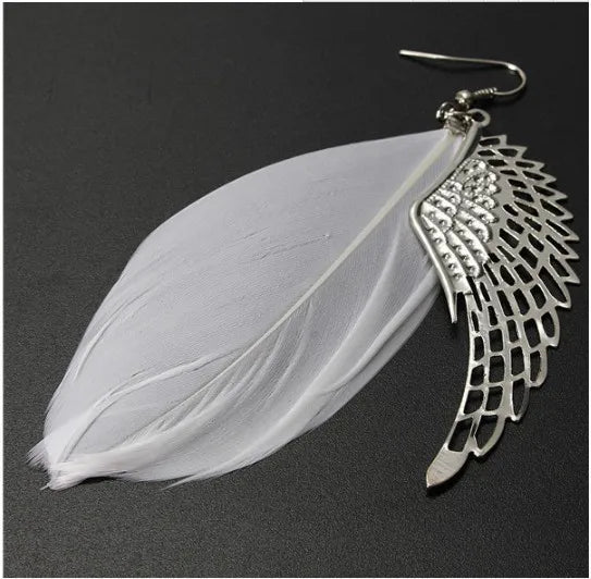 1 Pair Simple Style Wings Alloy Hollow Out Women'S Earrings