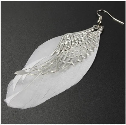 1 Pair Simple Style Wings Alloy Hollow Out Women'S Earrings