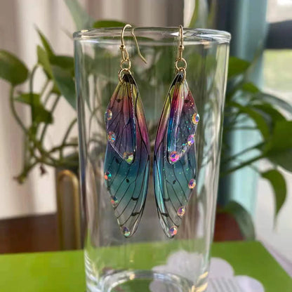 1 Pair Simple Style Wings Copper Epoxy Women'S Drop Earrings