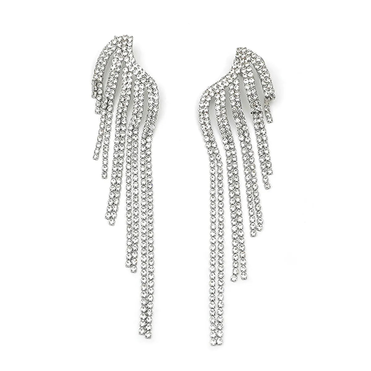 1 Pair Simple Style Wings Inlay Alloy Artificial Diamond Drop Earrings