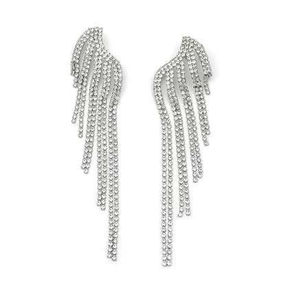 1 Pair Simple Style Wings Inlay Alloy Artificial Diamond Drop Earrings