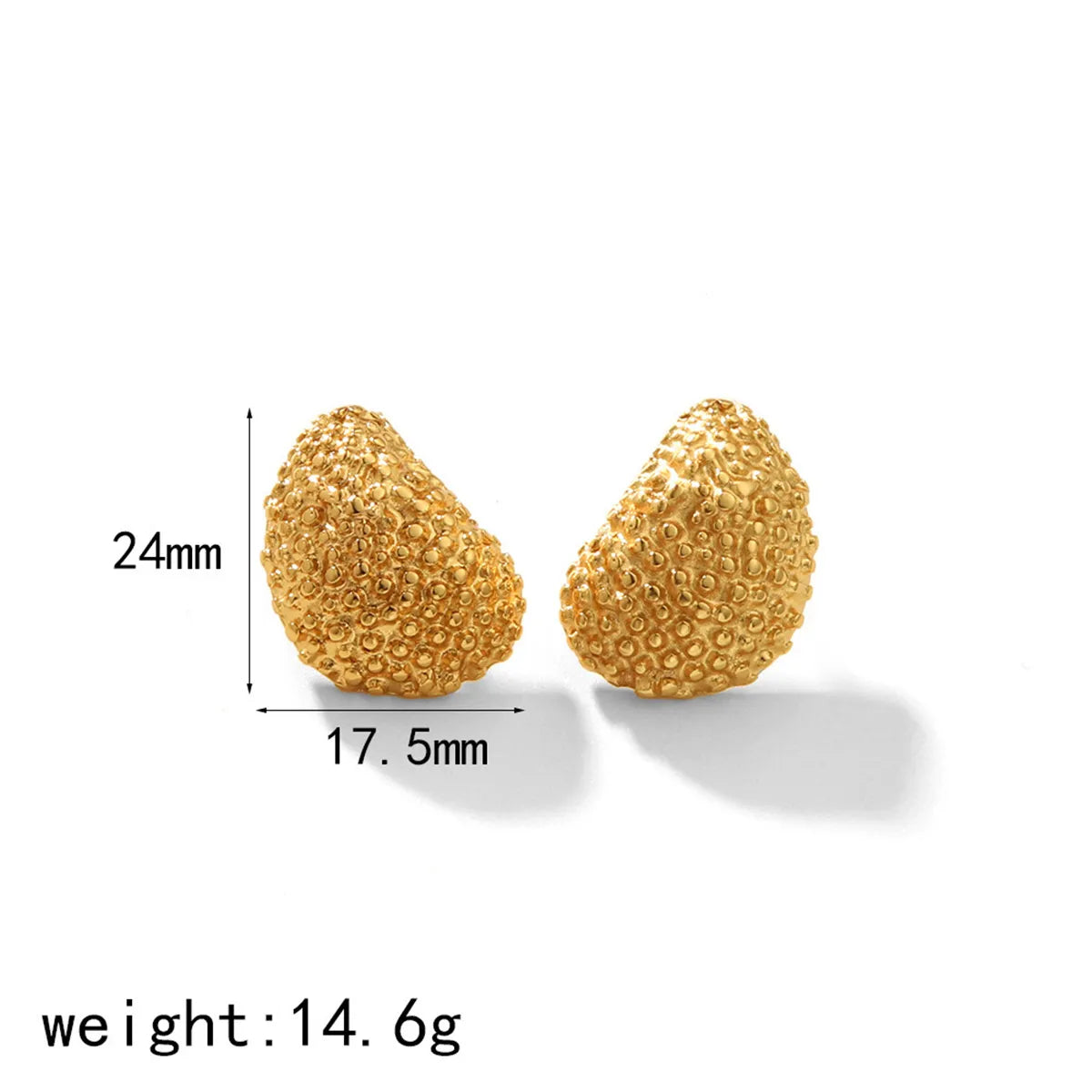 1 Pair Solid Color Classic Style Round Square Heart Shape Plating 304 Stainless Steel 18K Gold Plated Ear Studs