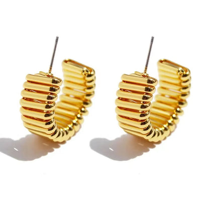 1 Pair Solid Color Copper Plating Gold Plated Earrings