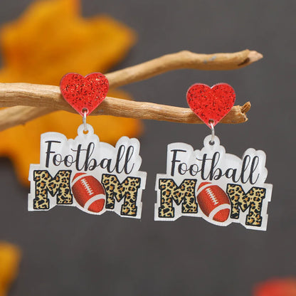 1 Pair Sports Letter Ball Arylic Drop Earrings