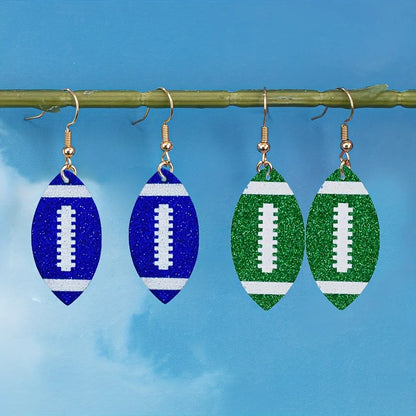 1 Pair Sports Rugby Arylic Drop Earrings