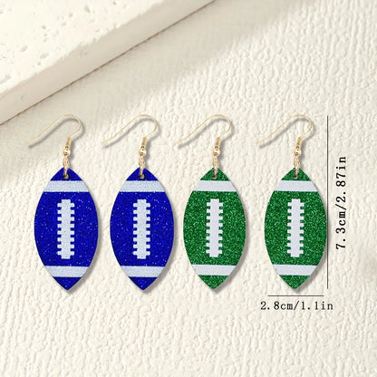 1 Pair Sports Rugby Arylic Drop Earrings