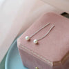 1 Pair Sterling Silver Artificial Pearls Geometric Ear Line