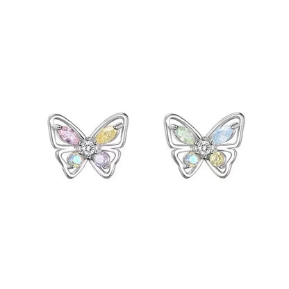 1 Pair Sterling Silver Butterfly Ear Studs