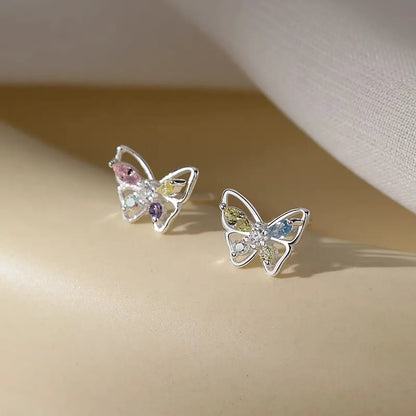 1 Pair Sterling Silver Butterfly Ear Studs