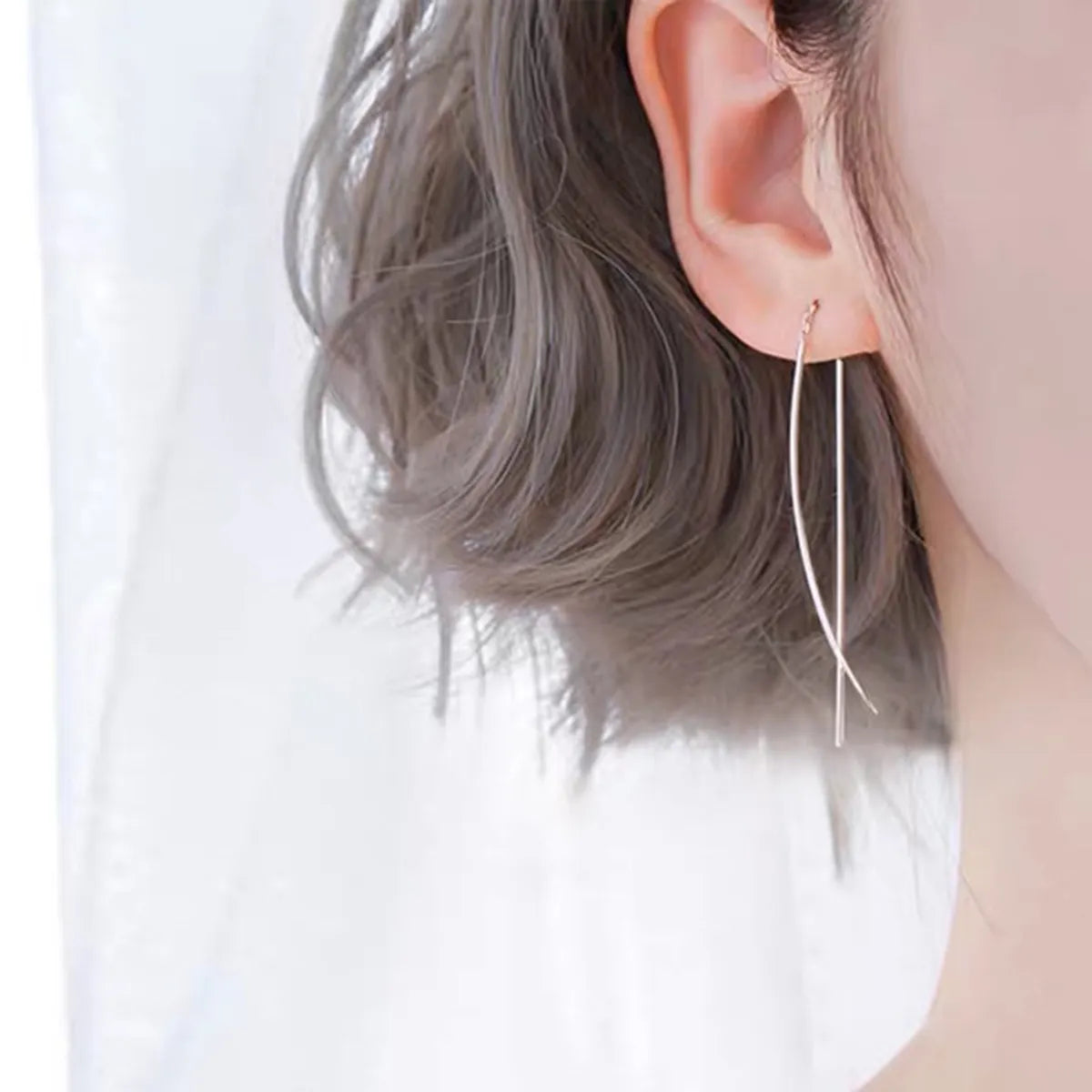 1 Pair Sterling Silver Geometric Ear Line