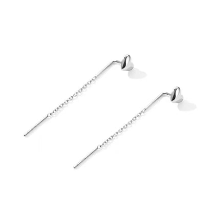 1 Pair Sterling Silver Heart Shape Ear Line