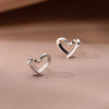 1 Pair Sterling Silver Heart Shape Ear Studs