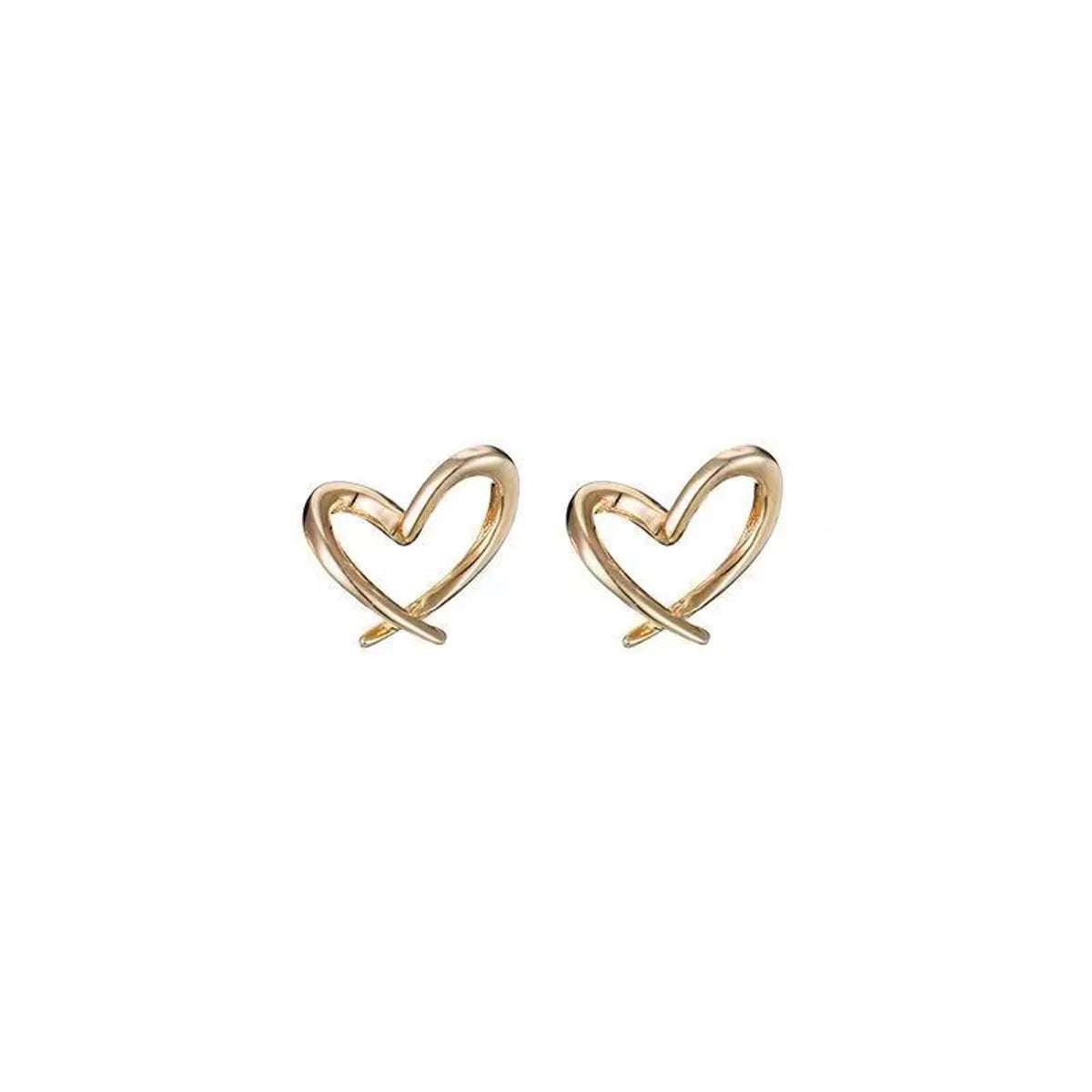 1 Pair Sterling Silver Heart Shape Ear Studs