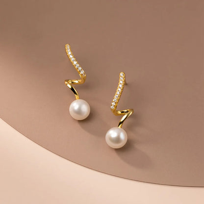 1 Pair Sterling Silver Pearl Ear Studs