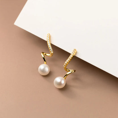 1 Pair Sterling Silver Pearl Ear Studs