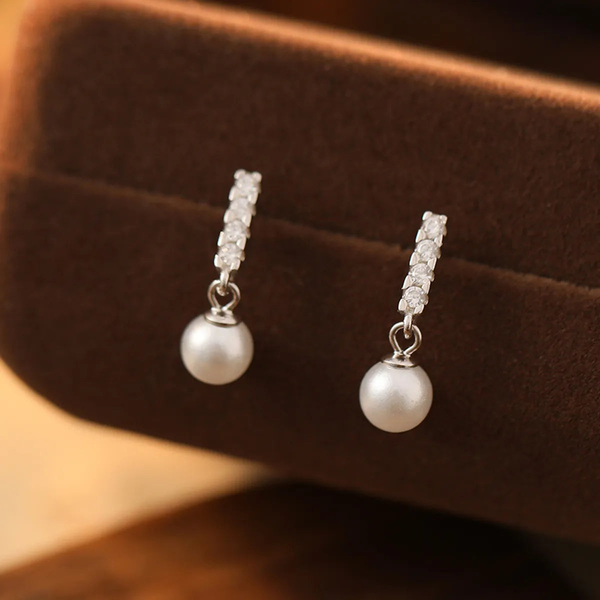 1 Pair Sterling Silver Shell Pearls Pearl Drop Earrings