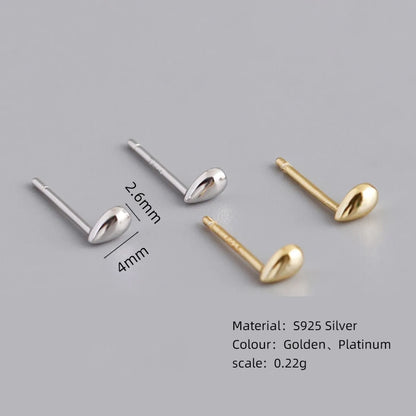 1 Pair Sterling Silver Solid Color Ear Studs