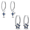 1 Pair Sterling Silver Star Drop Earrings