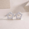 1 Pair Sterling Silver White Gold Plated 925 Silver Moissanite Earrings