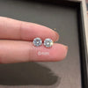 1 Pair Sterling Silver Zircon Geometric Ear Studs