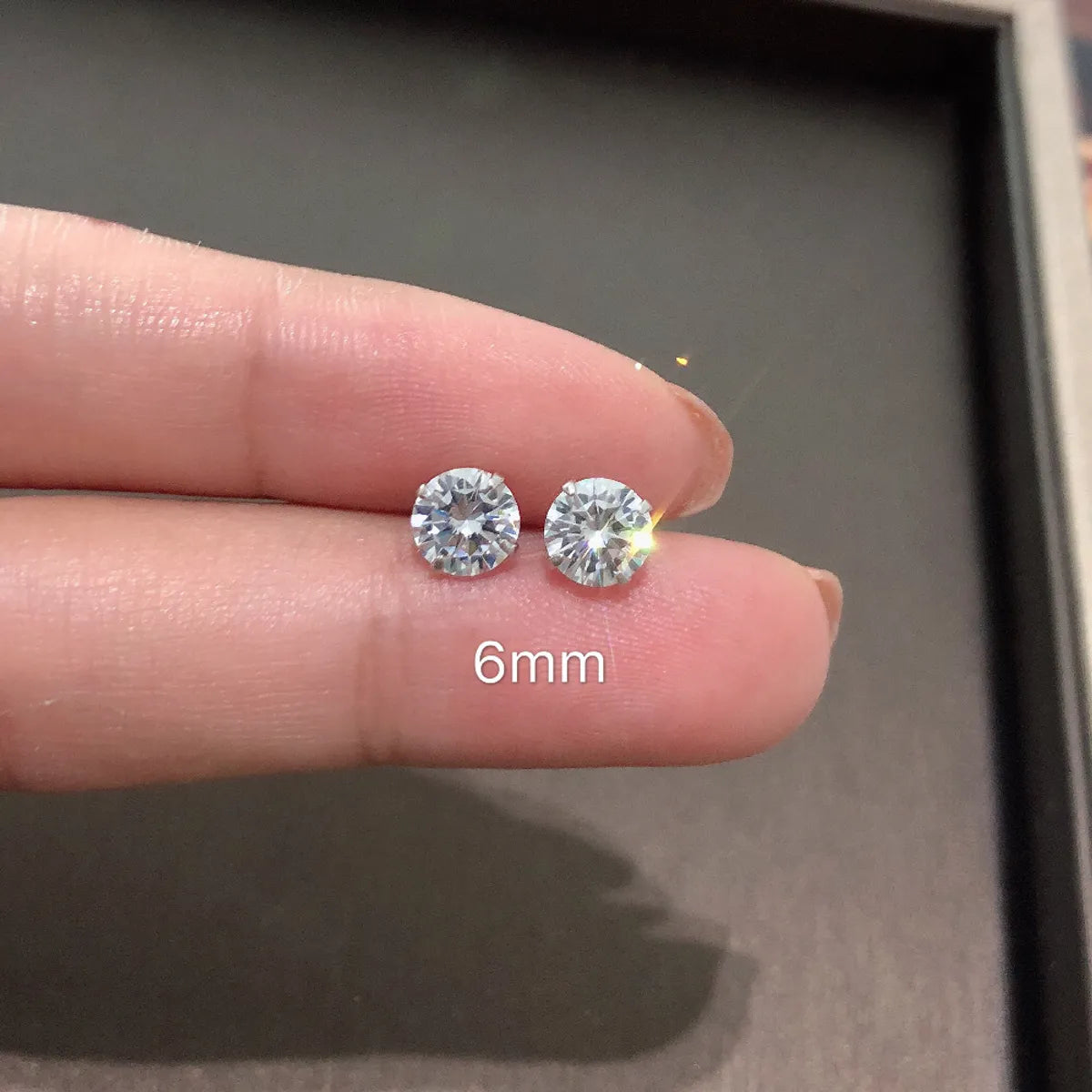 1 Pair Sterling Silver Zircon Geometric Ear Studs