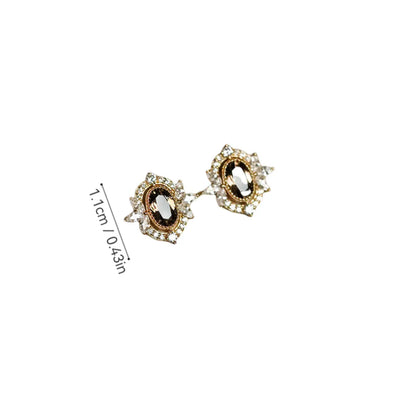 1 Pair Sterling Silver Zircon Solid Color Ear Studs