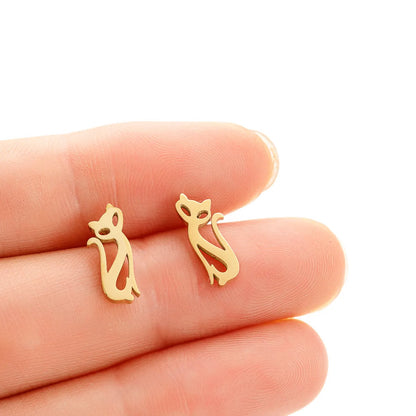 1 Pair Streetwear Animal Plating 304 Stainless Steel 18K Gold Plated Ear Studs