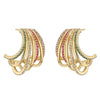 1 Pair Streetwear C Shape Layered Hollow Out Inlay Copper Zircon 18k Gold Plated Ear Studs