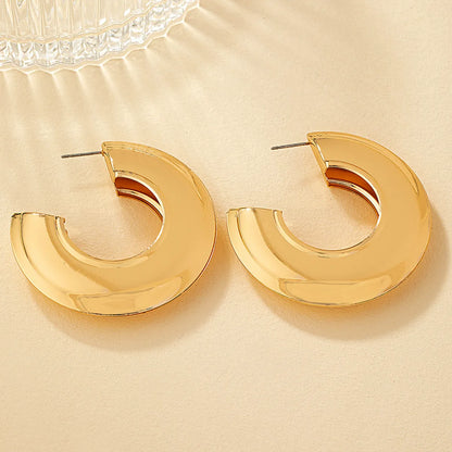 1 Pair Streetwear C Shape Plating Alloy Ear Studs