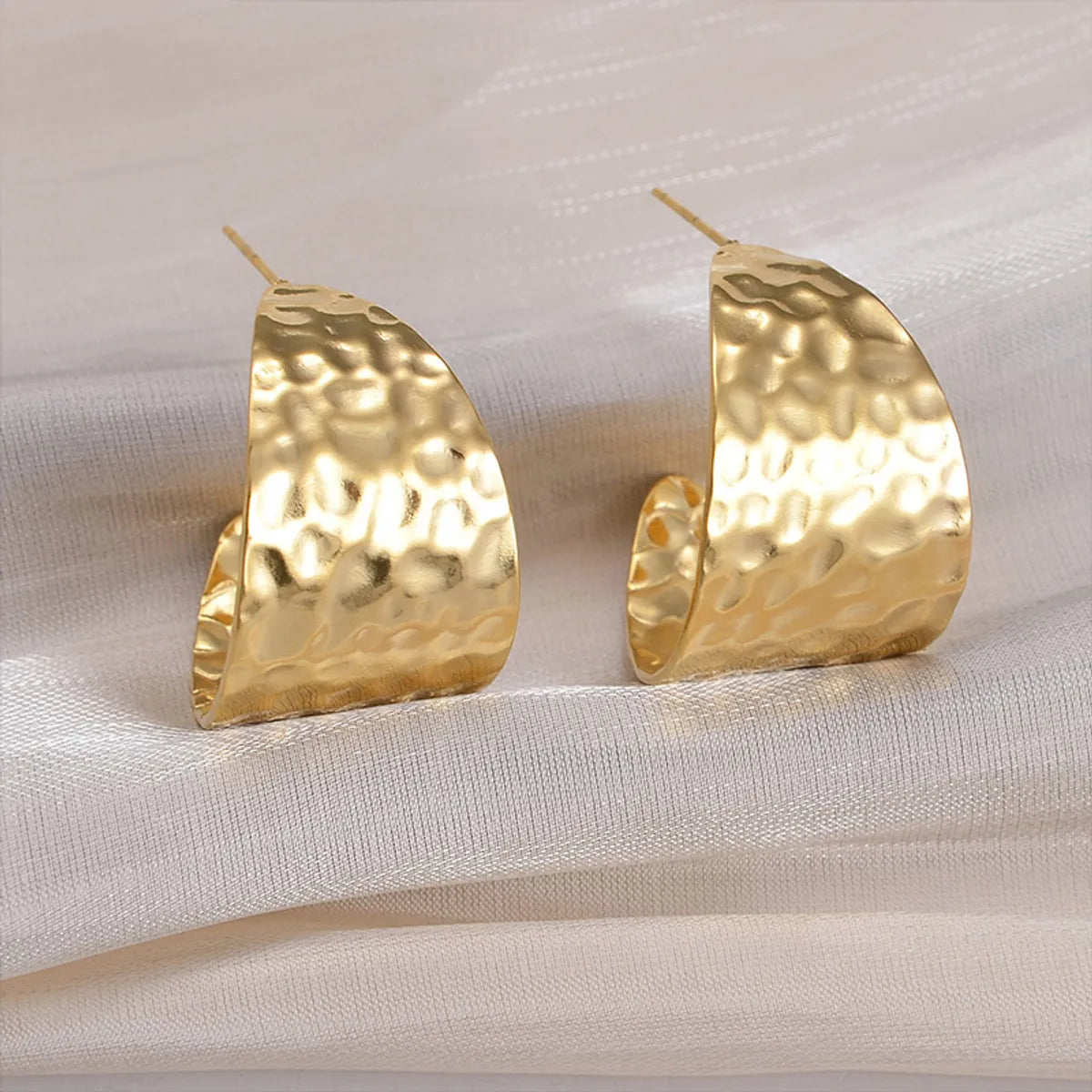 1 Pair Streetwear C Shape Plating Metal Stainless Steel 18k Gold Plated Ear Studs