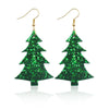 1 Pair Streetwear Christmas Tree Pu Leather Drop Earrings