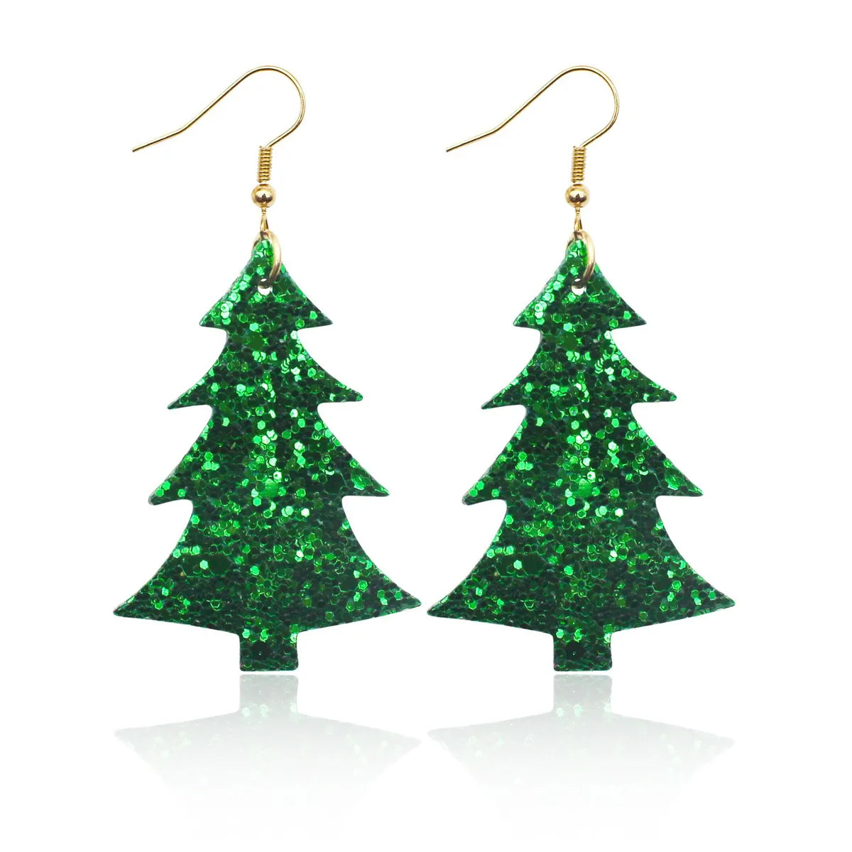 1 Pair Streetwear Christmas Tree Pu Leather Drop Earrings