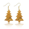 1 Pair Streetwear Christmas Tree Pu Leather Drop Earrings