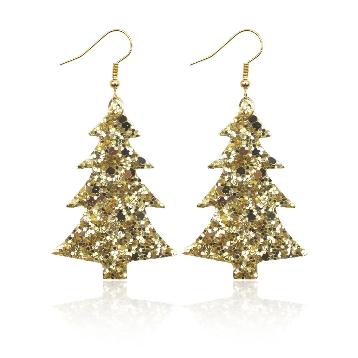 1 Pair Streetwear Christmas Tree Pu Leather Drop Earrings