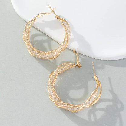 1 Pair Streetwear Circle Alloy Hoop Earrings