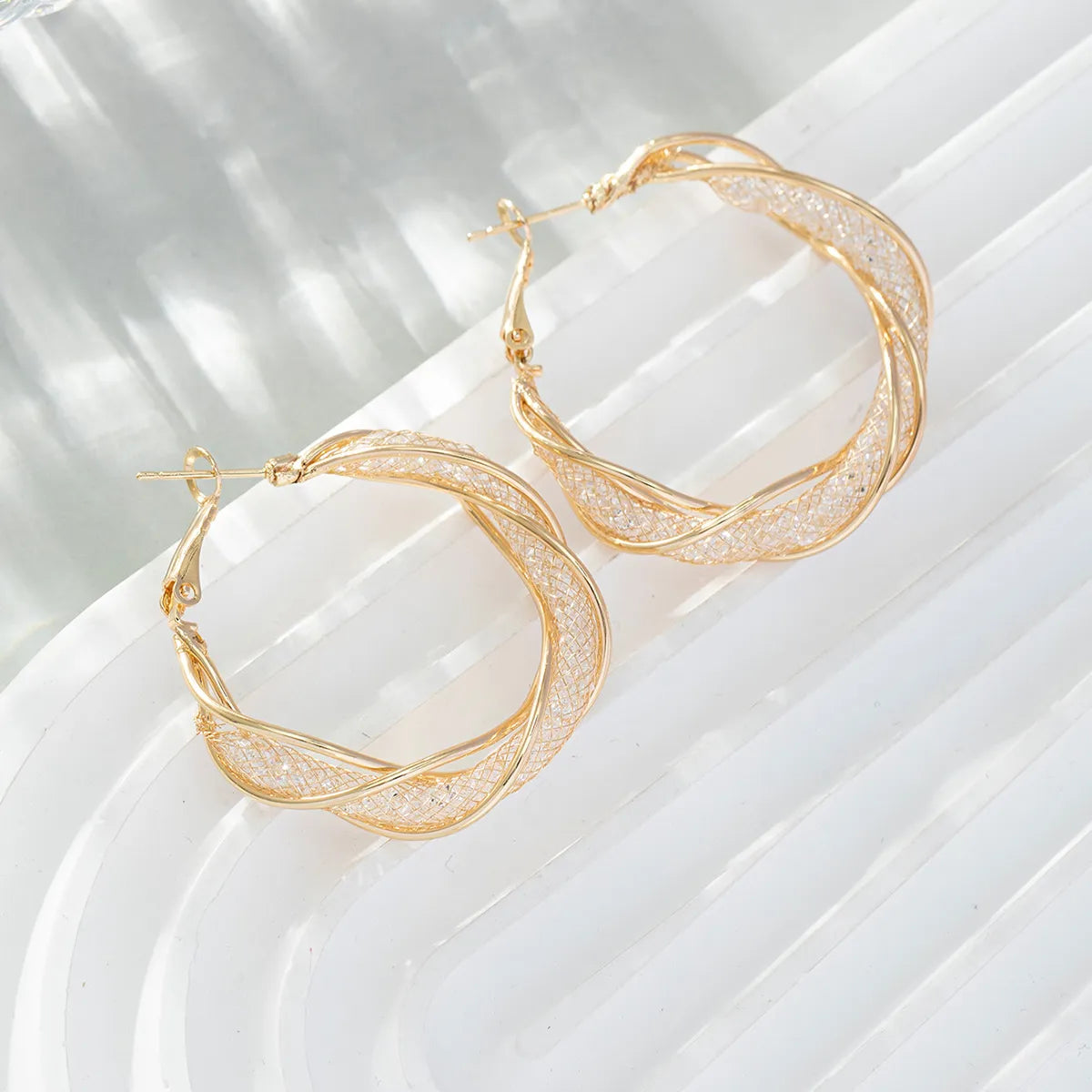 1 Pair Streetwear Circle Alloy Hoop Earrings